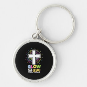 Gloei voor Jezus Christelijk Kruis T-shirt Jezus C Sleutelhanger