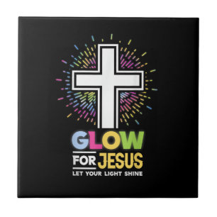 Gloei voor Jezus Christelijk Kruis T-shirt Jezus C Tegeltje