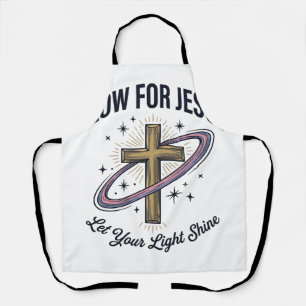 Gloei voor Jezus Christelijk Kruis Vintage Vector Schort