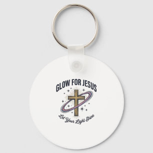 Gloei voor Jezus Christelijk Kruis Vintage Vector Sleutelhanger