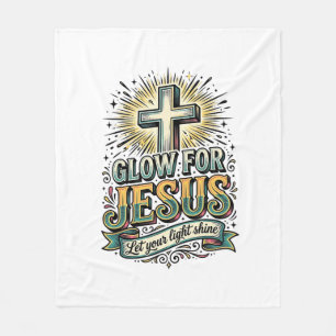 Gloei Voor Jezus Vintage Christelijk Kruis Shirt Fleece Deken