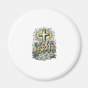 Gloei Voor Jezus Vintage Christelijk Kruis Shirt Magneet