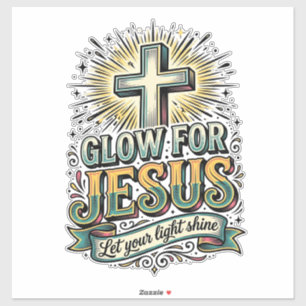Gloei Voor Jezus Vintage Christelijk Kruis Shirt Sticker