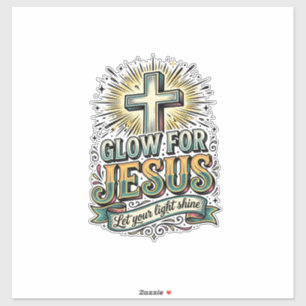 Gloei Voor Jezus Vintage Christelijk Kruis Shirt Sticker