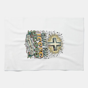Gloei Voor Jezus Vintage Christelijk Kruis Shirt Theedoek