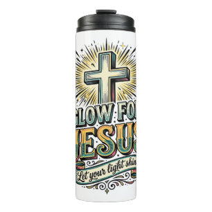 Gloei Voor Jezus Vintage Christelijk Kruis Shirt Thermosbeker
