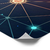 Gloeiend Abstract neuraal netwerk Poster (Hoek)