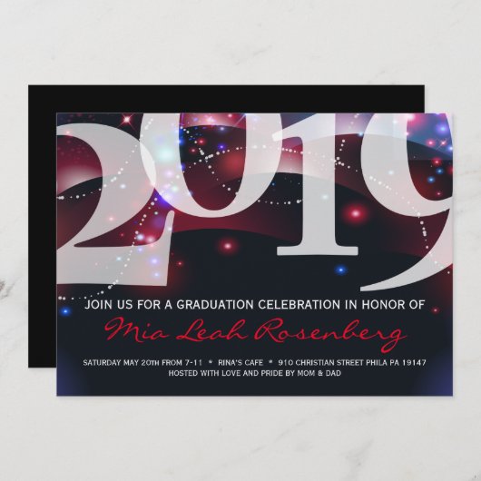 Gloeiend Afstuderen uitnodigingsklasse van 2019 Kaart (Voorkant / Achterkant)