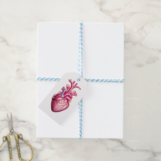 Gloeiend anatomisch hart cadeaulabel (Met Touw)