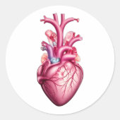 Gloeiend anatomisch hart ronde sticker (Voorkant)