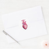 Gloeiend anatomisch hart ronde sticker (Envelop)