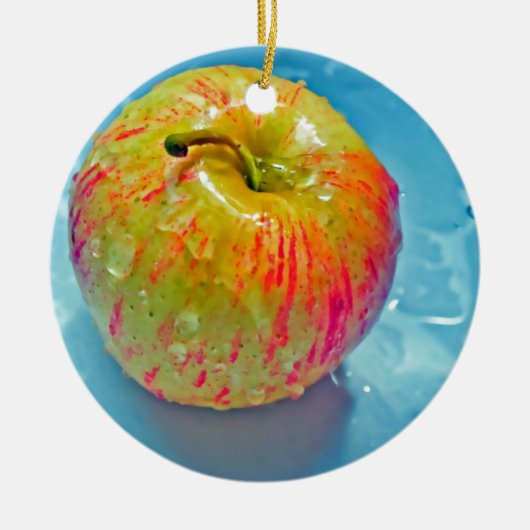 Gloeiend Apple Keramisch Ornament (Voorkant)