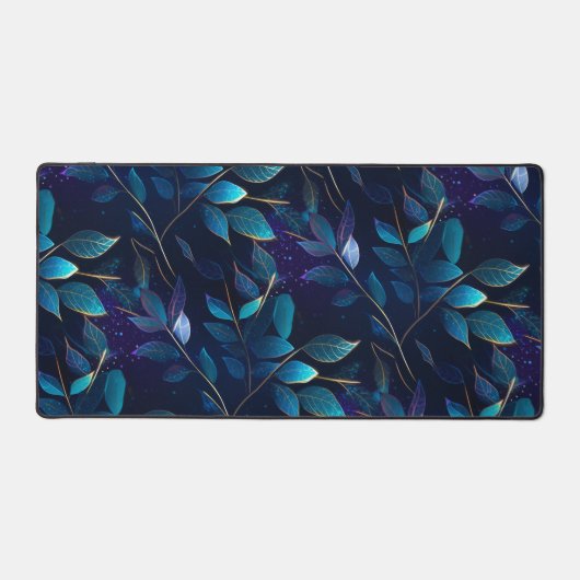 Gloeiend blauw blad bureaumat (Voorkant)