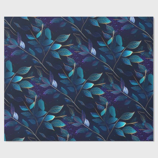 Gloeiend blauw blad inpakpapier (Vlak)