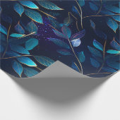 Gloeiend blauw blad inpakpapier (Hoek)