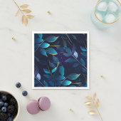 Gloeiend blauw blad papier servetten