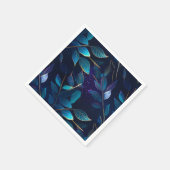 Gloeiend blauw blad papier servetten (Hoek)