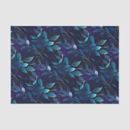 Gloeiend blauw blad tissuepapier (Voorkant)