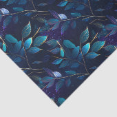 Gloeiend blauw blad tissuepapier (Detail)