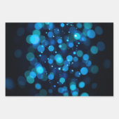 Gloeiend Blauw Bokeh Licht Abstract Inpakpapier Vel (Voorkant)