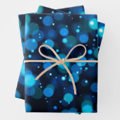 Gloeiend Blauw Bokeh Licht Abstract Inpakpapier Vel (In situ)