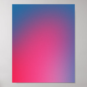 Gloeiend blauw en roze verloop poster
