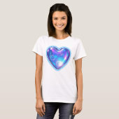 Gloeiend blauw hart t-shirt (Voorkant volledig)