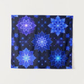 Gloeiend Blauw Paarse Bloemen Abstract Tapijt Wandkleed (Voorkant (horizontaal))