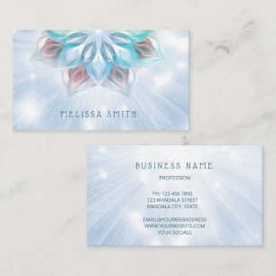 Gloeiend Blauw Turquoise Mandala Visitekaartje