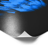 Gloeiend Blauw Water Lily Lotus Flower Abstract 8x Foto Afdruk (Hoek)