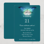 Gloeiend blauw witte vlinder Verjaardag Kaart (Voorkant / Achterkant)