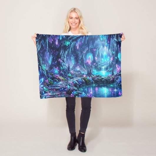 Gloeiend bos met meer fleece deken (In situ)