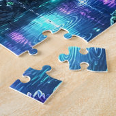 Gloeiend bos met meer legpuzzel (Zijkant)