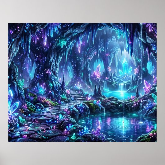 Gloeiend bos met meer poster (Voorkant)