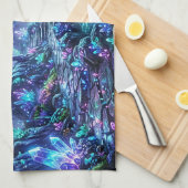Gloeiend bos met meer theedoek (Quarter Fold)