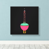 gloeiend bubbellicht canvas afdruk (Insitu (Houten vloer))