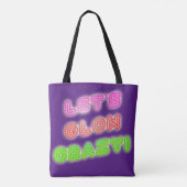 Gloeiend Crazy Koel Neon Glanzend Statement Tote Bag (Achterkant)