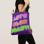 Gloeiend Crazy Koel Neon Glanzend Statement Tote Bag (Dichtbij)
