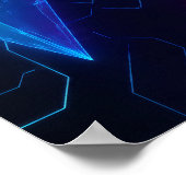 Gloeiend cyberpunk geometrisch circuitpatroon poster (Hoek)