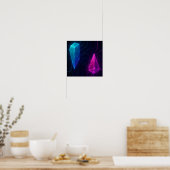 Gloeiend cyberpunk geometrisch circuitpatroon poster (Keuken)