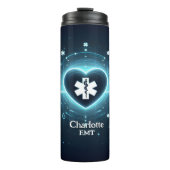 Gloeiend EMT Hartslag Symbool Ontwerp Thermosbeker (Voorkant)