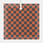 Gloeiend en as schaakbordpatroon glas ornament (Voorkant)