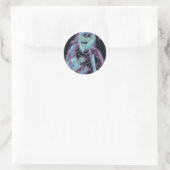 gloeiend eng skelet ronde sticker (Tas)