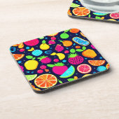Gloeiend fruit mozaïek ontwerp bier onderzetter (Linkerzijde)