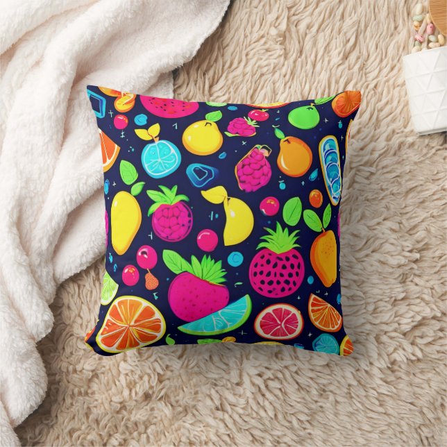 Gloeiend fruit mozaïek ontwerp kussen (Deken)