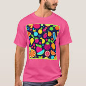 Gloeiend fruit mozaïek ontwerp t-shirt (Voorkant)