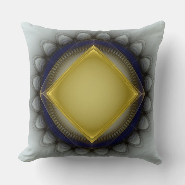Gloeiend geometrisch ornament kussen (Voorkant)