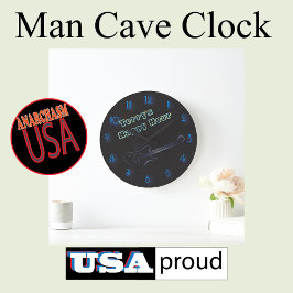 Gloeiend gitaarneonbord gepersonaliseerd Happy Hou Grote Klok