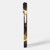 Gloeiend Goud Blauw Fractal Energie Telefoon Case (Achterkant / Links)