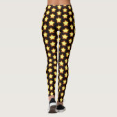 Gloeiend Gouden Sterrenpatroon Leggings (Achterkant)